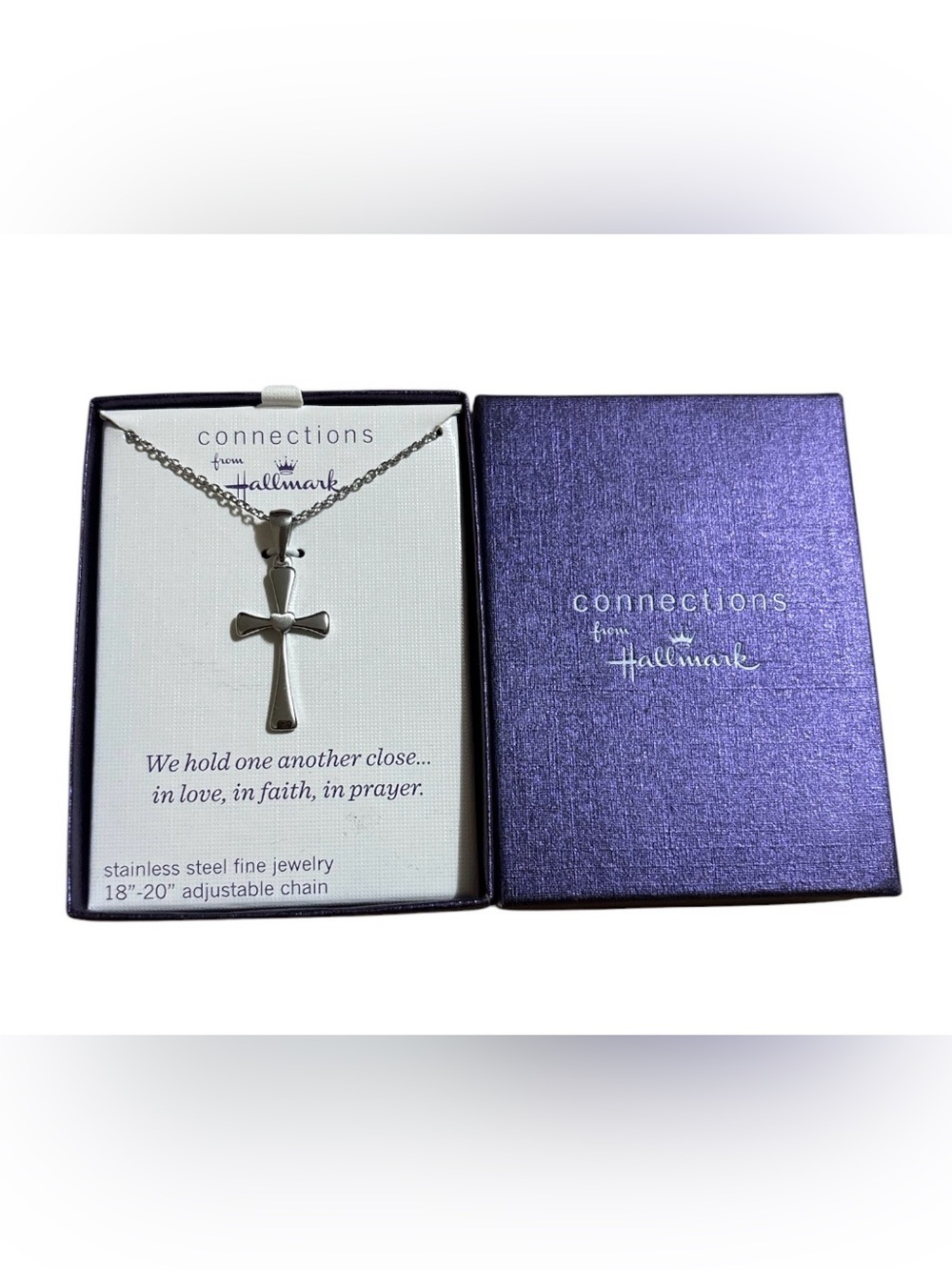 Hallmark Stainless Steel Cross Pendant Necklace